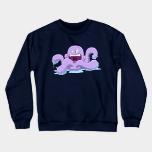 Purple Octopus With Water Crewneck Sweatshirt